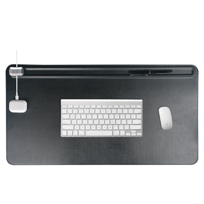 Double storage leather mouse pad